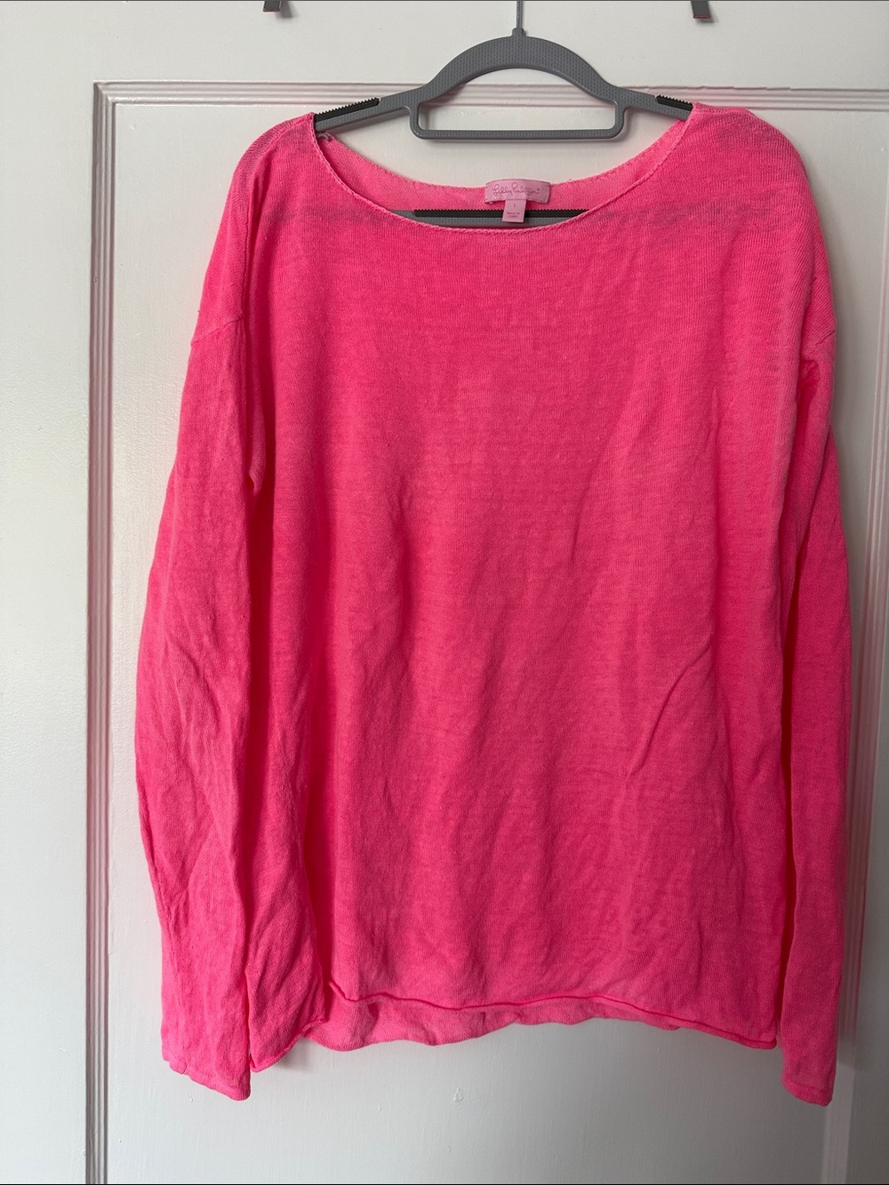 Lilly Pulitzer Hot Pink Lightweight Long Sleeve Top